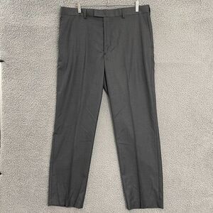 Axist‎ Premium Performance Flat Front Men 38 Gray No Iron Dress Pants